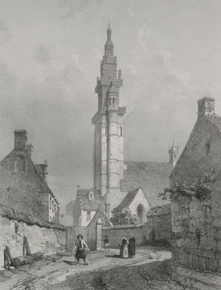 Voyages pittoresques et romantiques dans l'ancienne France.  Bretagne:  Eglise de Roscoff. Eugène