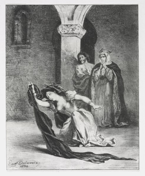 Hamlet:  The Chant of Ophelia, 1834. Eugène Delacroix (French, 1798-1863). Lithograph