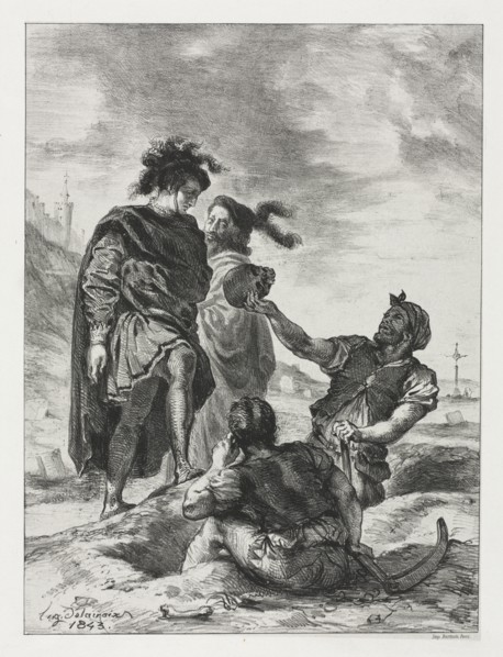 Hamlet:  Hamlet and Horatio with the Grave Diggers, 1843. Eugène Delacroix (French, 1798-1863).