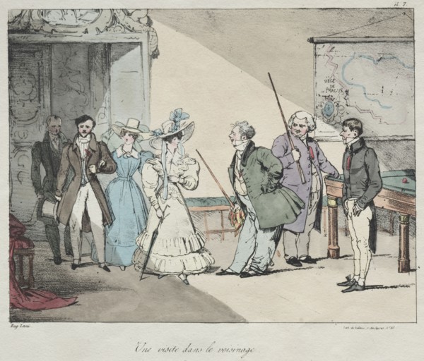 Life of the Chateau:  A Visit in the Neighborhood, 1828. Eugène Louis Lami (French, 1800-1890).
