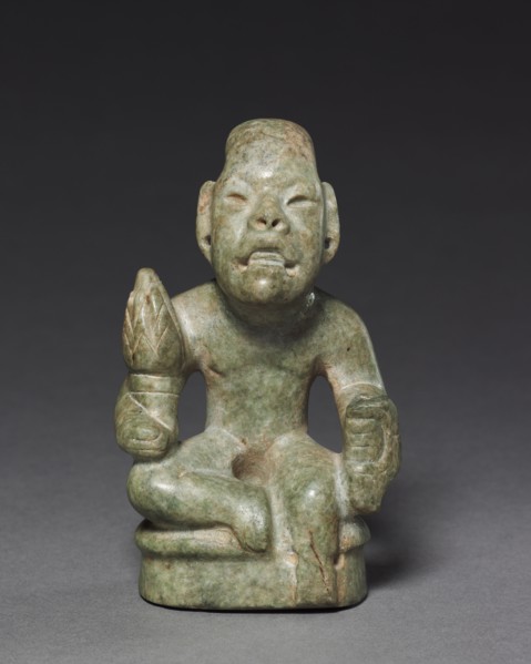 Seated Figure, c. 900-300 BC. Mexico, Olmec, 1200-300 BC. Albitite; overall: 11 x 6.2 x 3.9 cm (4