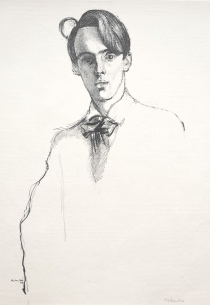 William Butler Yeats, 1898. William Rothenstein (British, 1872-1945). Lithograph