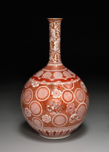 Vase: Kutani Ware, 19th century. Japan, 19th century. Porcelain; overall: 34 cm (13 3/8 in.).