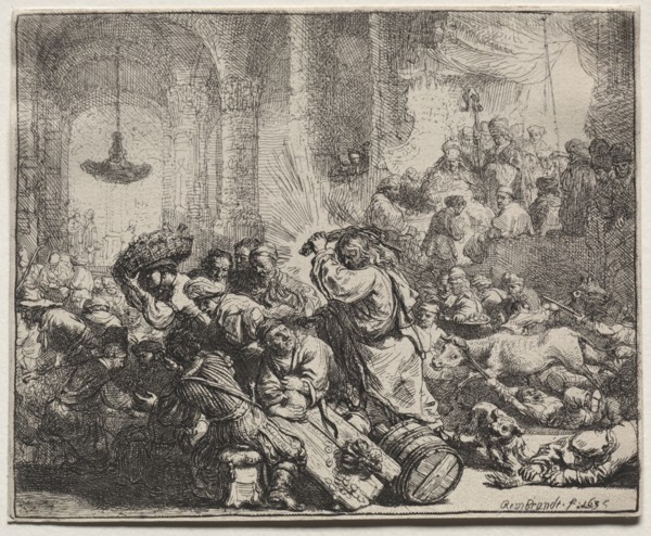Christ Driving the Money Changers from the Temple, 1635. Rembrandt van Rijn (Dutch, 1606-1669).