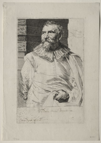 Portrait of Adam van Noort. Anthony van Dyck (Flemish, 1599-1641). Etching and engraving
