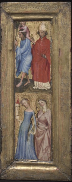 St. Christopher and St. Erasmus; St. Barbara and another female saint, c. 1424. Austria, Salzburg,