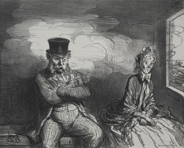 Published in le Boulevard (21 September 1862): On the Train:  A Pleasant Companion, 1862. Honoré
