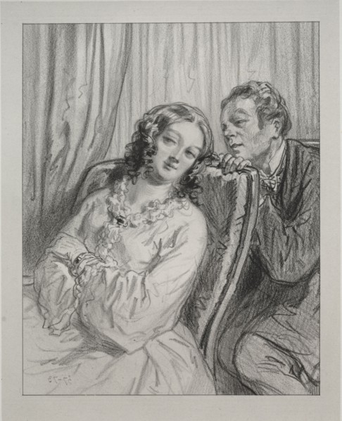 Masques et visages:  Par-ci, par-la:  M'ame Beauminet, ta majeste..., 1857-58. Paul Gavarni