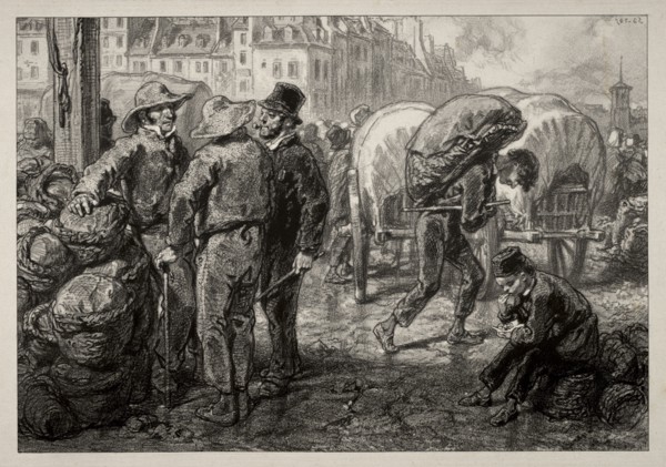 Burden Bearers. Paul Gavarni (French, 1804-1866). Lithograph