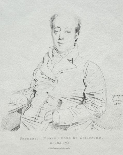 Frederic 5th Earl of Guilford, 1815. Jean-Auguste-Dominique Ingres (French, 1780-1867). Lithograph