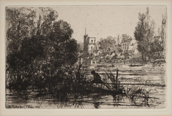 Twickenham Church, 1865. Francis Seymour Haden (British, 1818-1910). Etching and drypoint