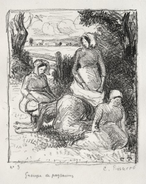Group of Peasants, c. 1896. Camille Pissarro (French, 1830-1903). Lithograph