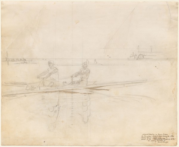 The Biglin Brothers Turning the Stake, 1873. Thomas Eakins (American, 1844-1916). Graphite and