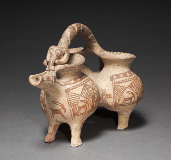 Three-Part Pitcher, c. 800-700 BC. Luristan, Iran, c. 800-700 BC. Earthenware, unglazed slip;