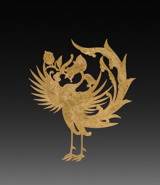 Textile Ornament(?): Phoenix, c. 8th century. China, Tang dynasty (618-907). Beaten gold with