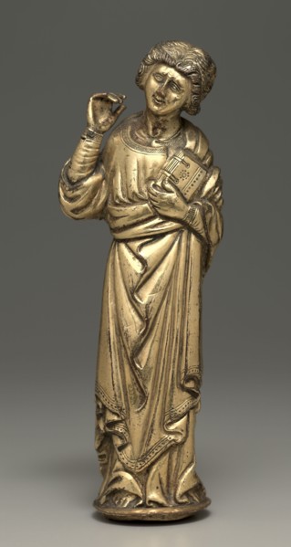 Mourning Saint John the Evangelist, early 1400s. Austria, Upper Rhine, 15th century. Gilt copper;