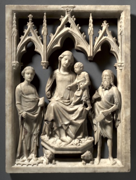 Madonna and Child with Saints Catherine and John the Baptist, c. 1340-1350. Giovanni di Agostino