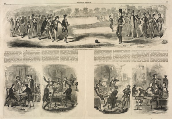 The Match between the Sophs and Freshmen, 1857. Winslow Homer (American, 1836-1910). Wood engraving