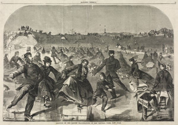 Skating on the Ladies' Skating Pond in Central Park, New York, 1860. Winslow Homer (American,