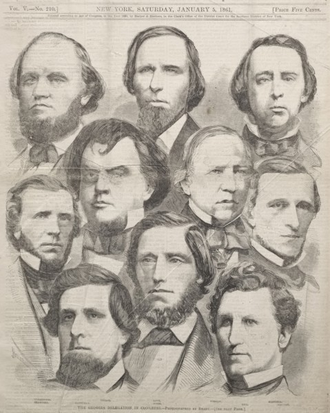 The Georgia Delegation in Congress, 1861. Winslow Homer (American, 1836-1910). Wood engraving