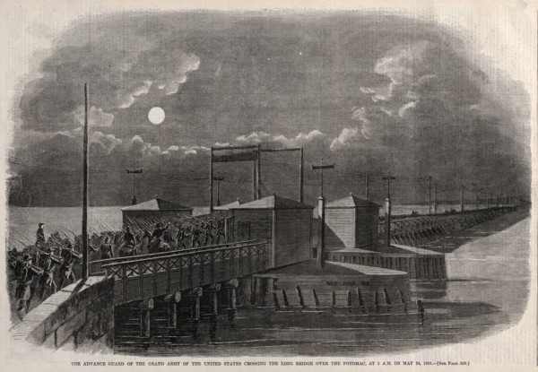 The Advance Guard of the Grand Army of the United States Crossing the Long Bridge over the Potomac,