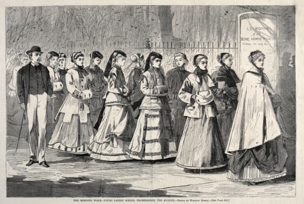 The Morning Walk - Young Ladies' School Promenading the Avenue, 1868. Winslow Homer (American,