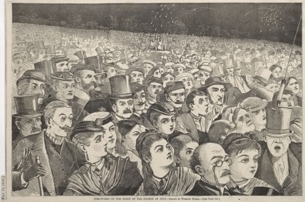 Fire-Works on the Night of the Fourth of July, 1868. Winslow Homer (American, 1836-1910). Wood