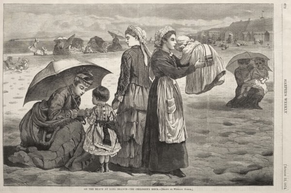 On the Beach at Long Branch - The Children's Hour, 1874. Winslow Homer (American, 1836-1910). Wood