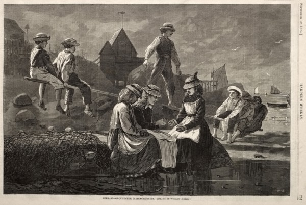 See Saw - Gloucester, Massachusetts, 1874. Winslow Homer (American, 1836-1910). Wood engraving