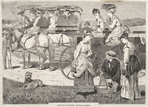 The Picnic Excursion, 1869. Winslow Homer (American, 1836-1910). Wood engraving