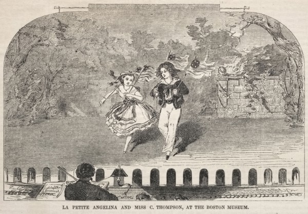 La Petite Angelina and Miss C. Thompson, at the Boston Museum, 1859. Winslow Homer (American,