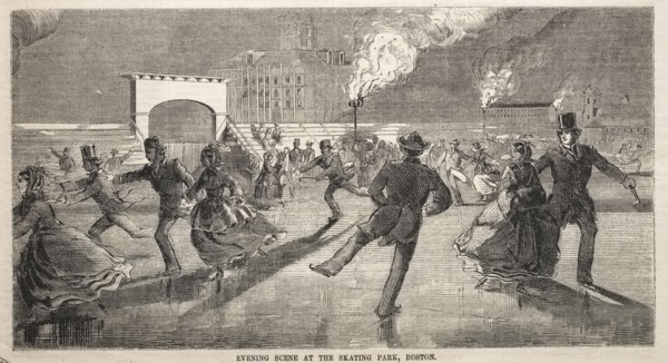 Evening Scene at the Skating Park, Boston, 1859. Winslow Homer (American, 1836-1910). Wood