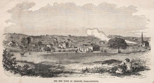 The New Town of Belmont, Massachusetts, 1859. Winslow Homer (American, 1836-1910). Wood engraving