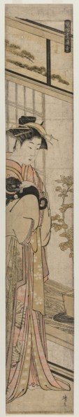 Courtesan Holding a Dog (from the series Popular Presentations), 1783. Torii Kiyonaga (Japanese,