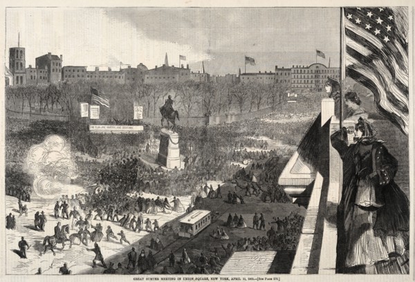 Great Sumter Meeting in Union Square, New York, April 11, 1863, 1863. Winslow Homer (American,