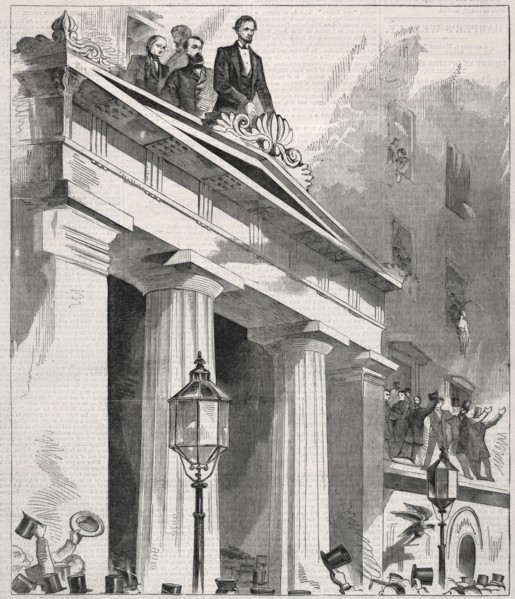 Abraham Lincoln, The President Elect, addressing the People from the Astor House Balcony, February