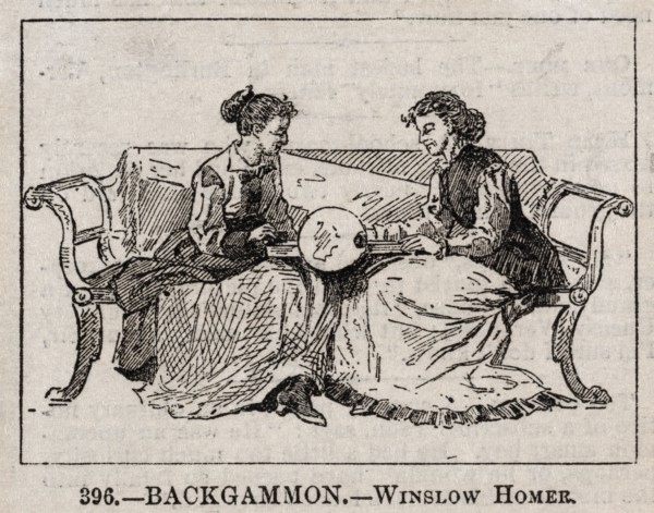 Backgammon. Winslow Homer (American, 1836-1910). Wood engraving