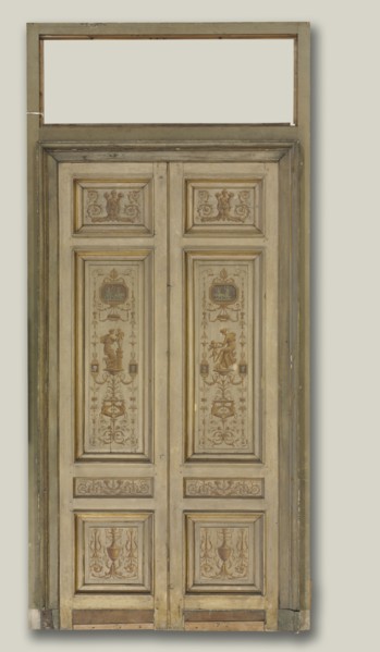 Double-Leaf Doors, 1790s. Pierre Rousseau (French, 1751-1829). Oil on wood; framed: 407.7 x 166.4 x