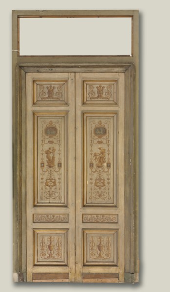 Double-Leaf Doors, 1790s. Pierre Rousseau (French, 1751-1829). Oil on wood; framed: 407.7 x 166.4 x