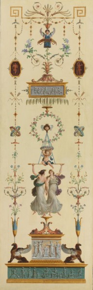 Decorative Panel, 1790s. Pierre Rousseau (French, 1751-1829). Oil on canvas; unframed: 264 x 85 x 3