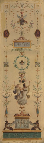 Decorative Panel, 1790s. Pierre Rousseau (French, 1751-1829). Oil on canvas; unframed: 264 x 85 x 3