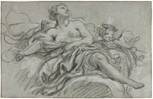 Venus and Cupid, second or third quarter 18th century. François Boucher (French, 1703-1770). Black