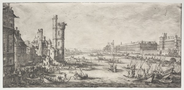 Les deux grandes vues de Paris:  Vue du Louvre, 1628-1630. Jacques Callot (French, 1592-1635).