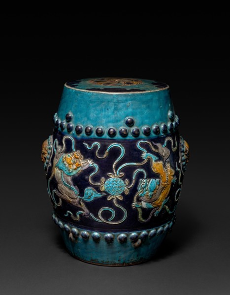 Garden Seat:  Fahua Ware, 1368-1644. China, Jiangxi province, Ming dynasty (1368-1644). Porcelain;