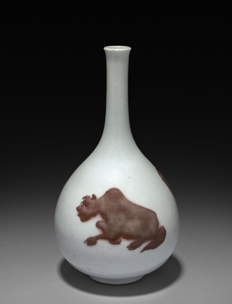 Bottle-shaped Vase, 1662-1722. China, Qing dynasty (1644-1912), Kangxi reign (1661-1722). Porcelain
