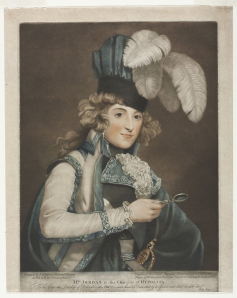 Dorothy Jordan, 1791. John Jones (British, c. 1745-1797). Mezzotint and etching