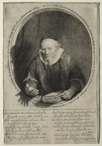 Jan Cornelis Sylvius, Preacher, 1646. Rembrandt van Rijn (Dutch, 1606-1669). Etching and drypoint