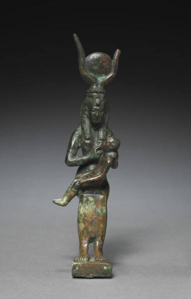 Statutette of Isis and Horus, 305-30 BC. Egypt, Greco-Roman Period, probably Ptolemaic Dynasty.
