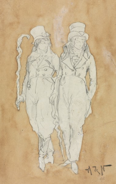 Two Young Men of Fashion (Standing), second half 19th century. Alphonse Marie Adolphe de Neuville