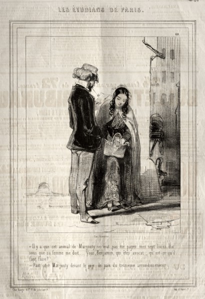 Les Étudiants de Paris, 1842. Paul Gavarni (French, 1804-1866). Lithograph